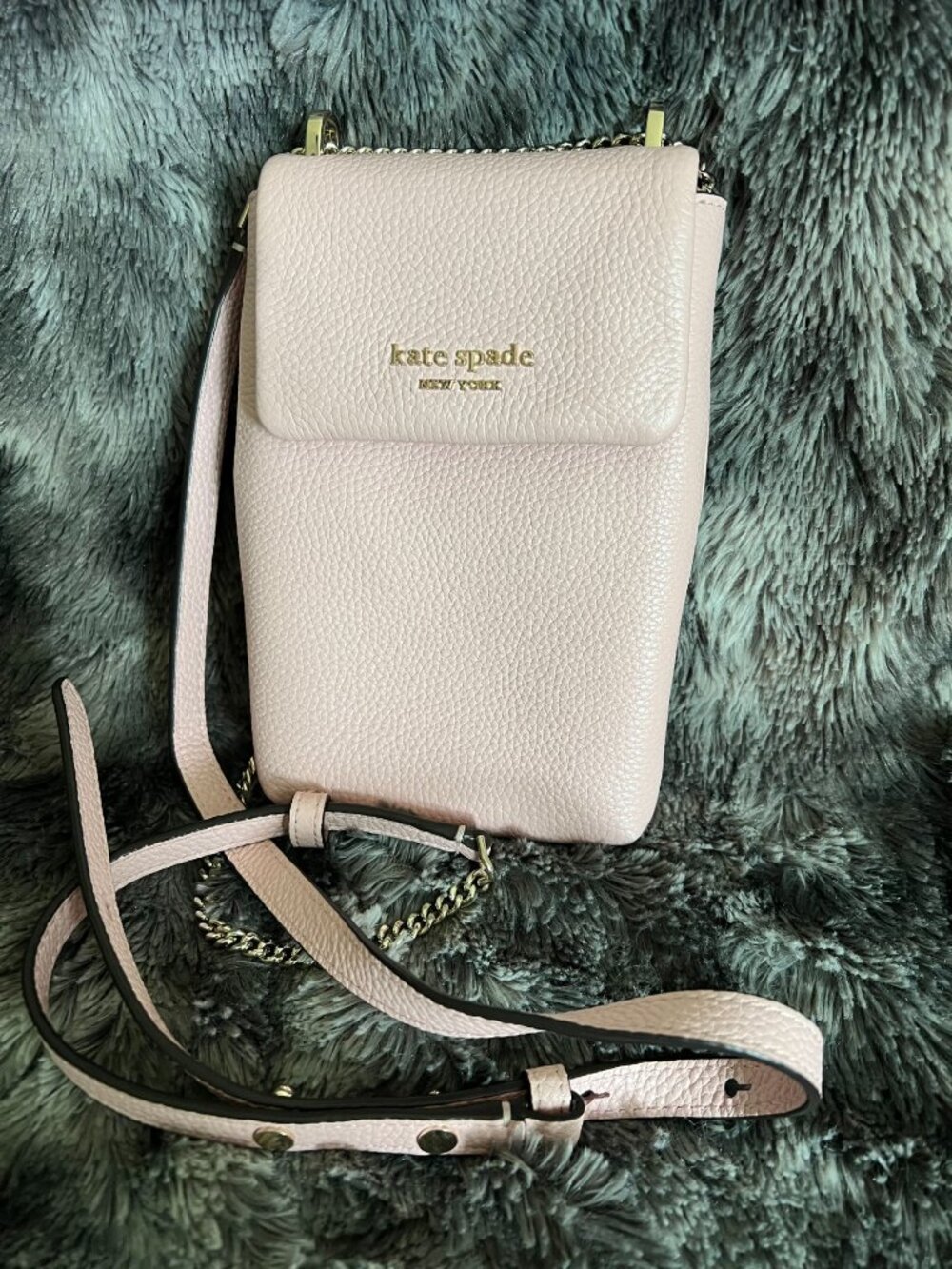 Kate Spade New York pink Pebbled Leather Crossbody Phone Bag & wallet